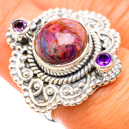 Spider Web Obsidian Rings handcrafted by Ana Silver Co - RING118741
