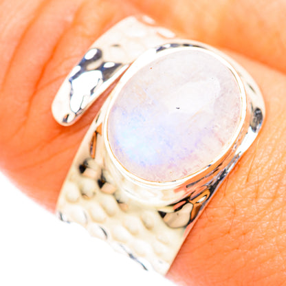 Rainbow Moonstone Rings handcrafted by Ana Silver Co - RING118745