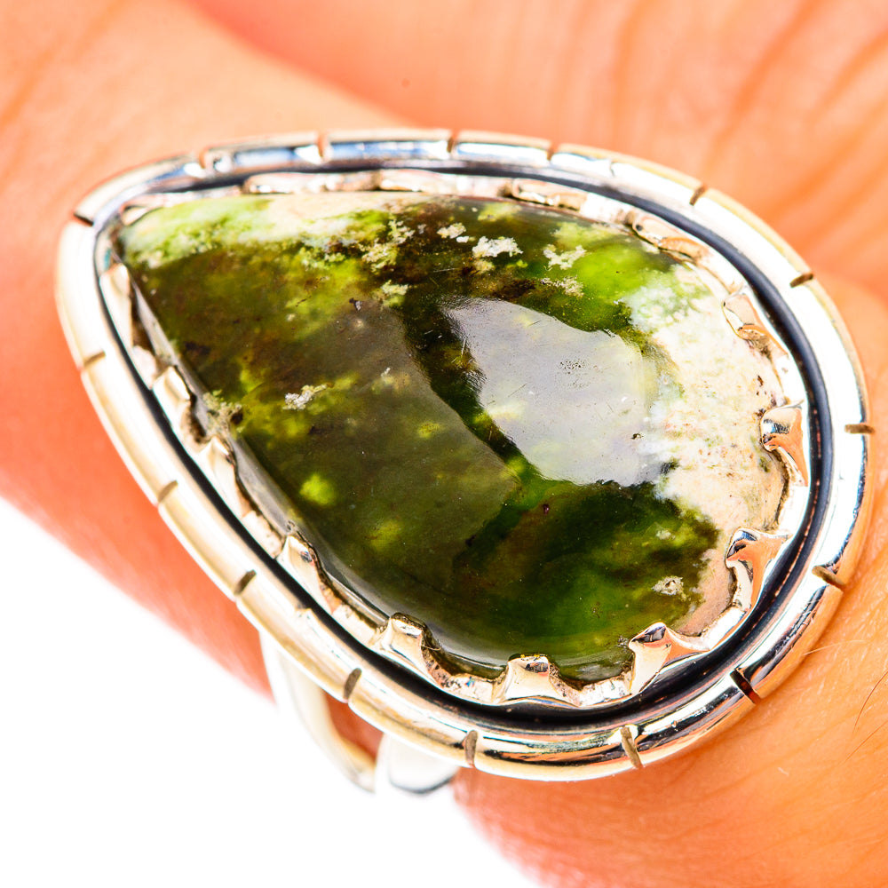 Australian Green Opal Rings handcrafted by Ana Silver Co - RING118755
