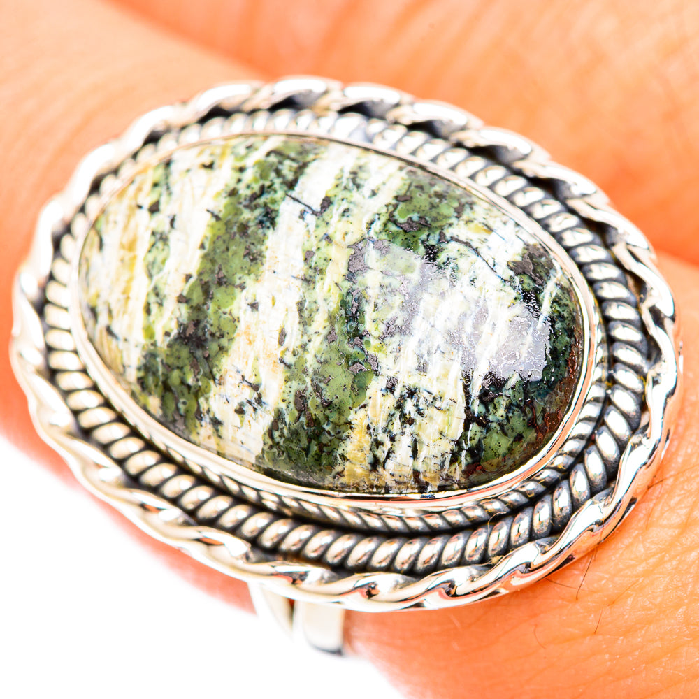 Green Swiss Opal Rings handcrafted by Ana Silver Co - RING118760