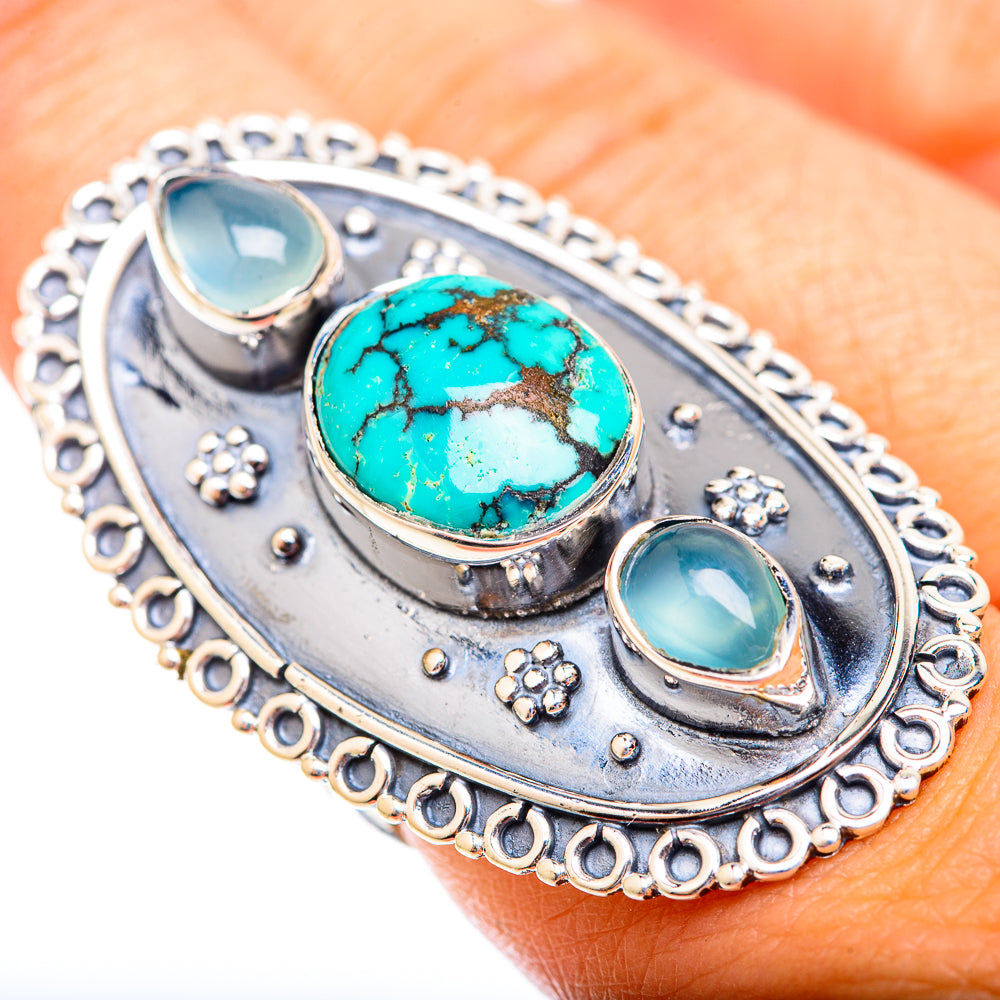 Tibetan Turquoise Rings handcrafted by Ana Silver Co - RING118786