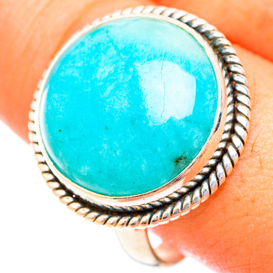 Peruvian Amazonite Rings handcrafted by Ana Silver Co - RING118789