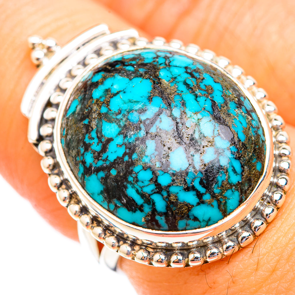 Tibetan Turquoise Rings handcrafted by Ana Silver Co - RING118791