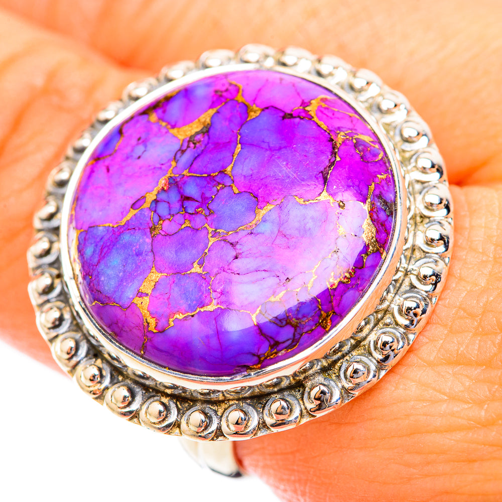 Purple Copper Composite Turquoise Rings handcrafted by Ana Silver Co - RING118806