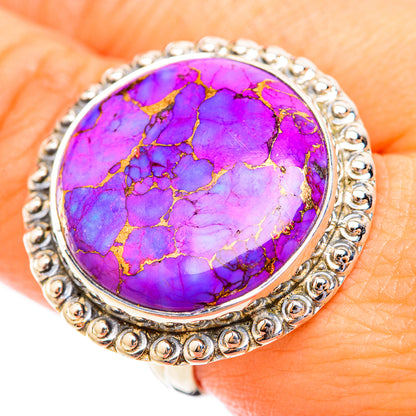 Purple Copper Composite Turquoise Rings handcrafted by Ana Silver Co - RING118806