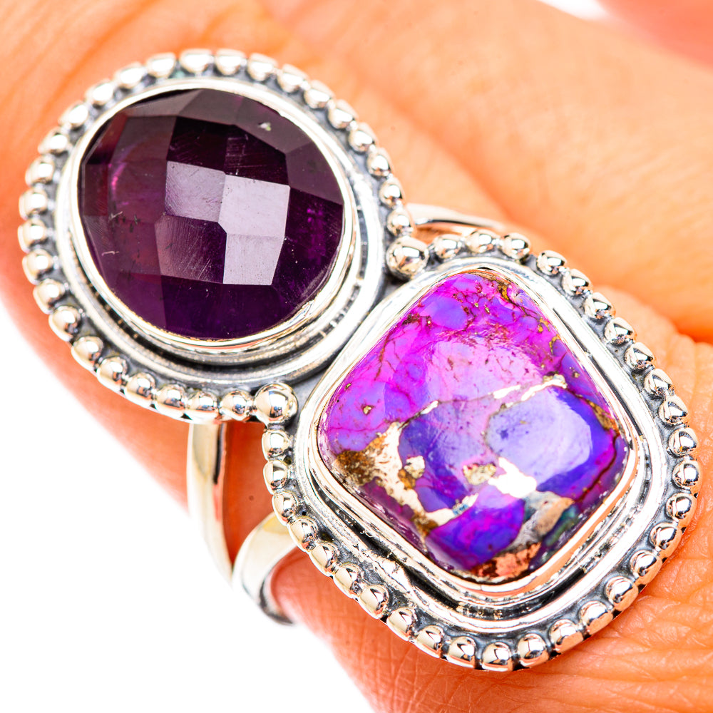 Purple Copper Composite Turquoise Rings handcrafted by Ana Silver Co - RING118838