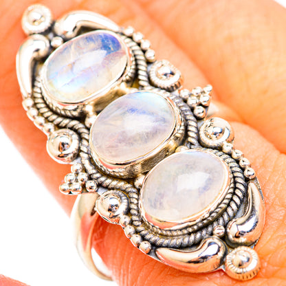 Rainbow Moonstone Rings handcrafted by Ana Silver Co - RING118875