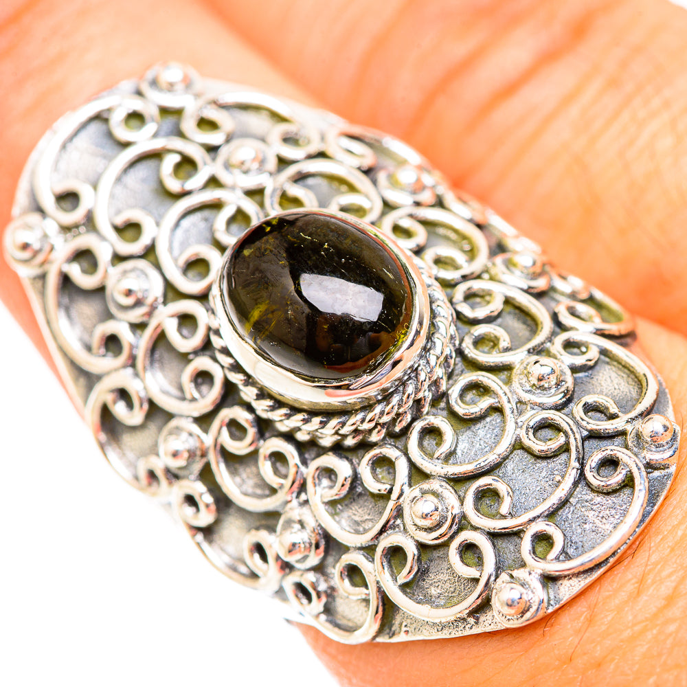 Green Tourmaline Rings handcrafted by Ana Silver Co - RING118889
