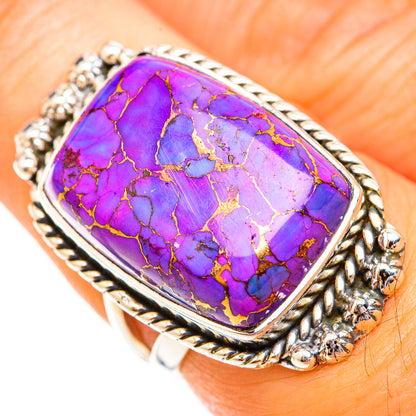 Purple Copper Composite Turquoise Rings handcrafted by Ana Silver Co - RING118897