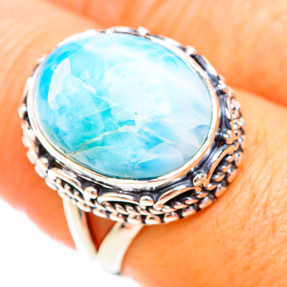 Larimar Rings handcrafted by Ana Silver Co - RING118910