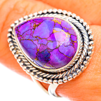 Purple Copper Composite Turquoise Rings handcrafted by Ana Silver Co - RING118924