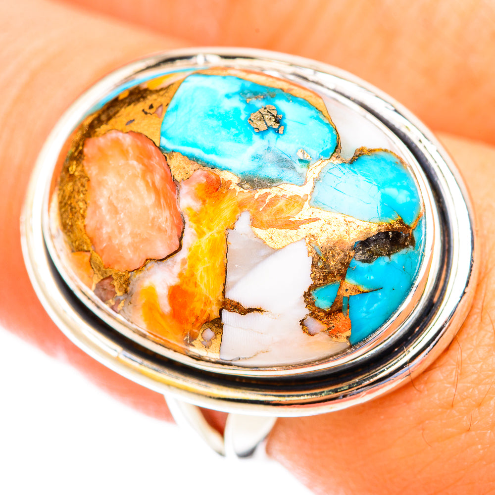 Spiny Oyster Turquoise Rings handcrafted by Ana Silver Co - RING118950