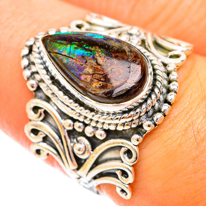Ammolite Rings handcrafted by Ana Silver Co - RING118951