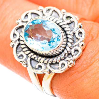 Blue Topaz Rings handcrafted by Ana Silver Co - RING118957