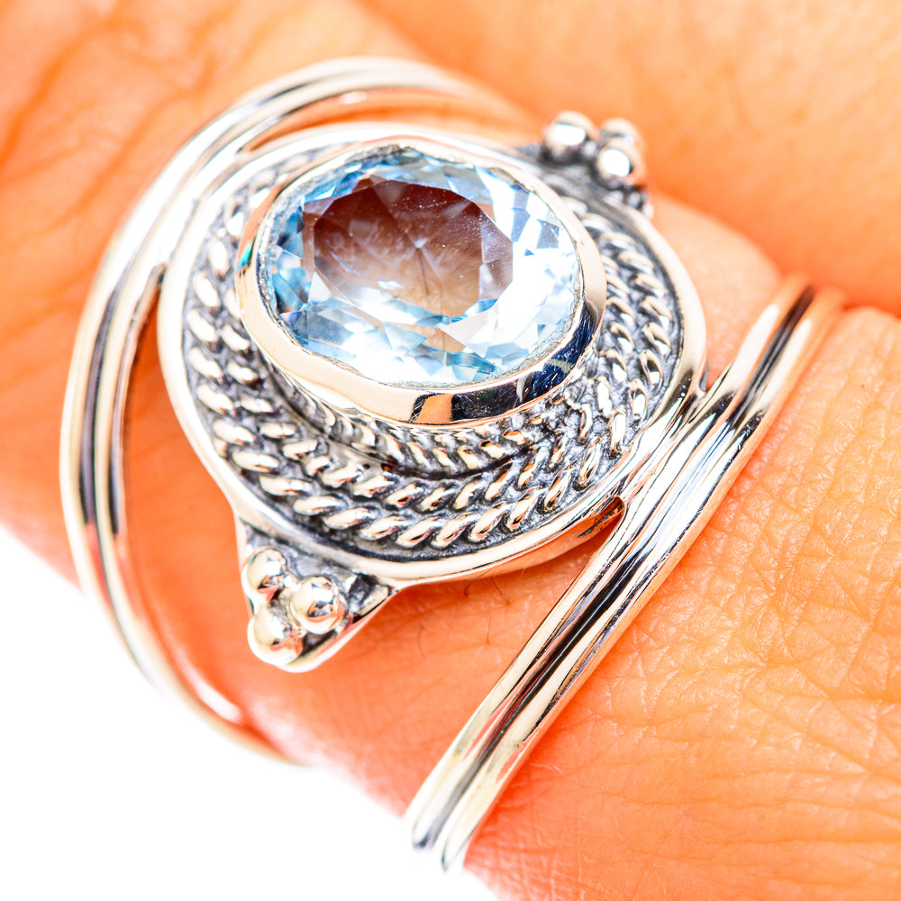 Blue Topaz Rings handcrafted by Ana Silver Co - RING118959
