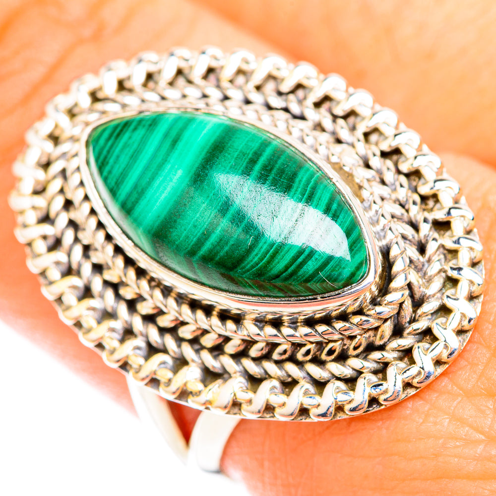 Malachite Rings handcrafted by Ana Silver Co - RING118961