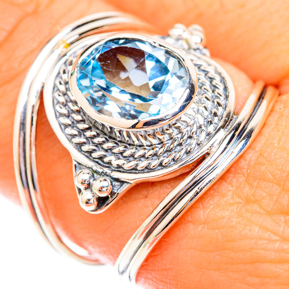 Blue Topaz Rings handcrafted by Ana Silver Co - RING118978