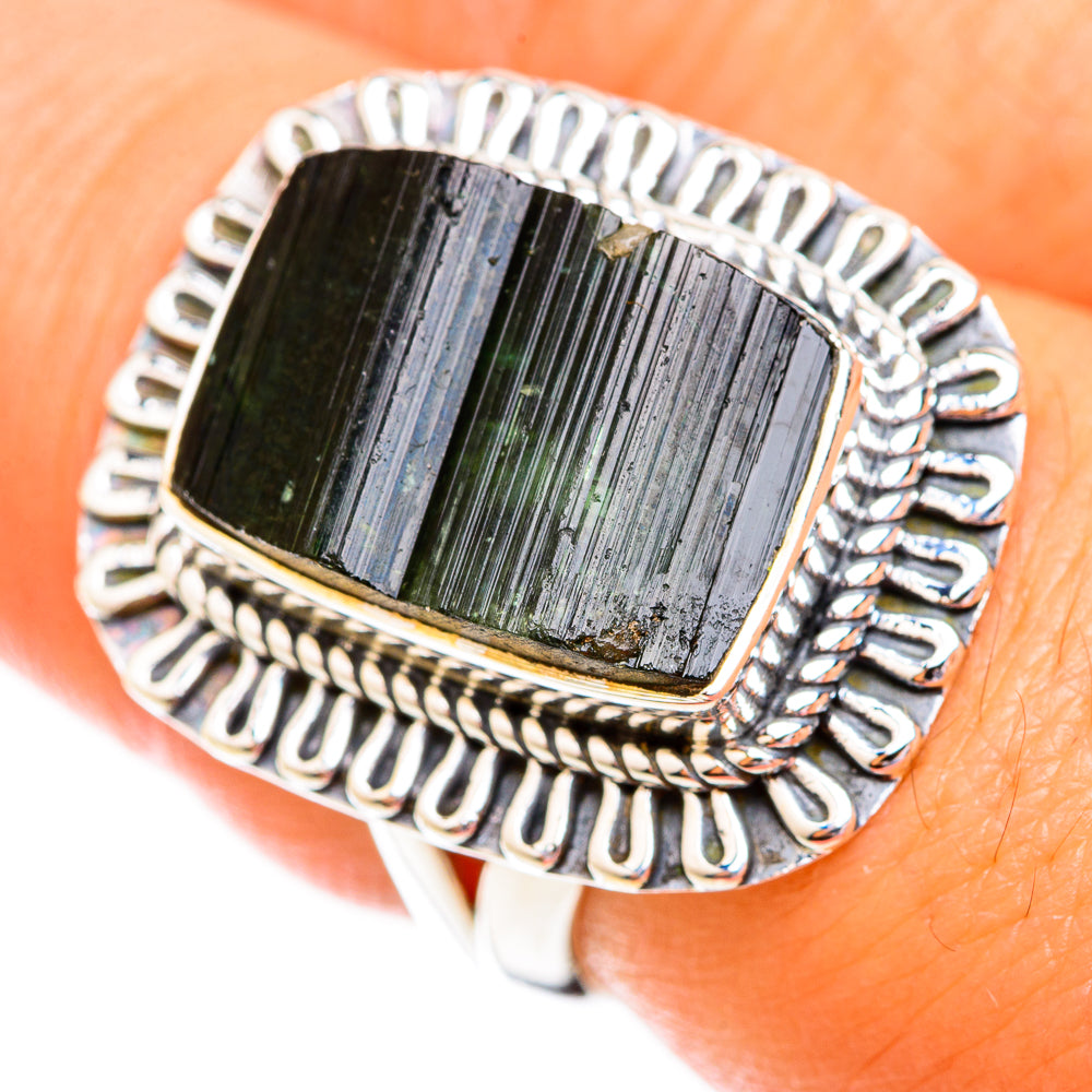 Green Tourmaline Rings handcrafted by Ana Silver Co - RING118980