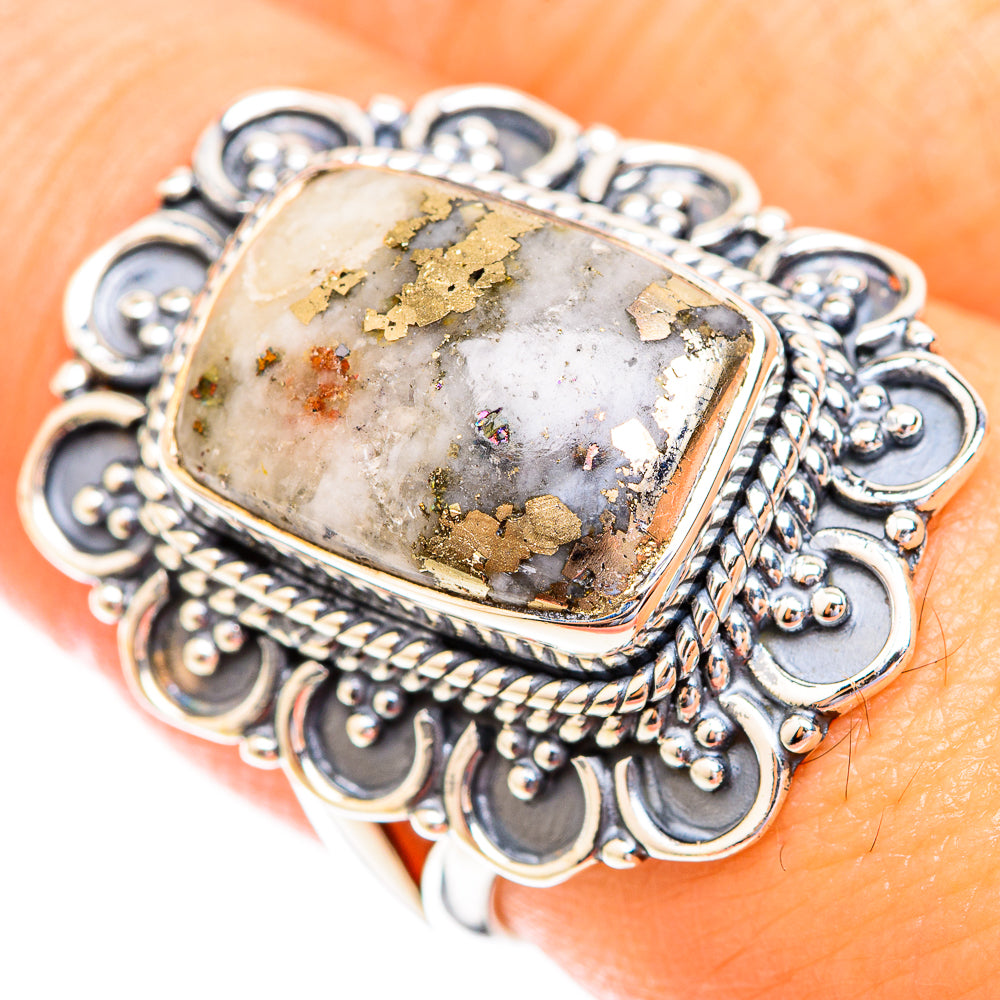 Pyrite Agate Rings handcrafted by Ana Silver Co - RING118988