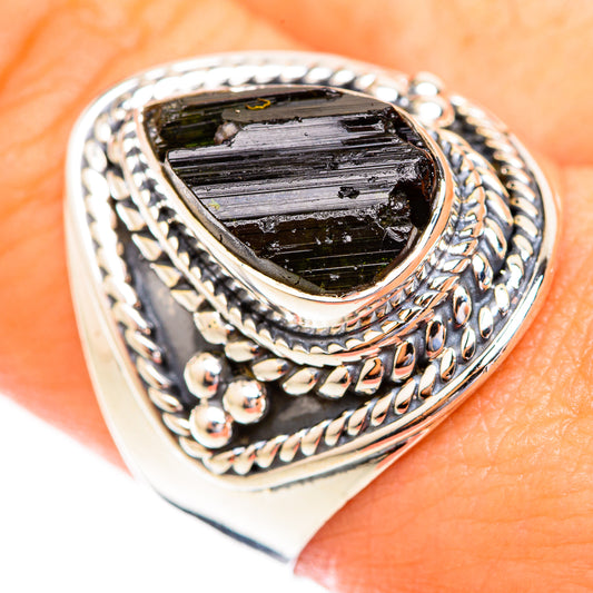 Black Tourmaline Rings handcrafted by Ana Silver Co - RING118989