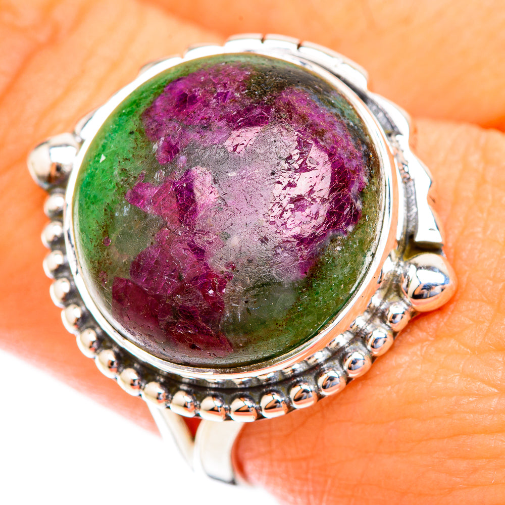 Ruby Zoisite Rings handcrafted by Ana Silver Co - RING118998