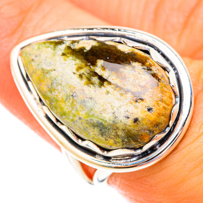 Australian green opal Rings handcrafted by Ana Silver Co - RING119003