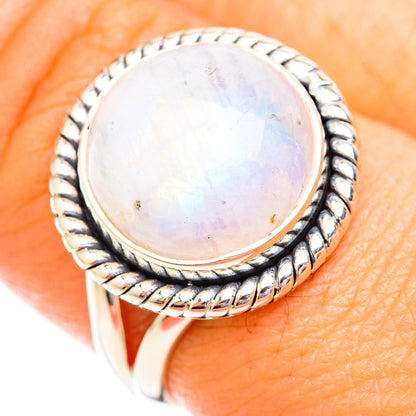 Rainbow Moonstone Rings handcrafted by Ana Silver Co - RING119012