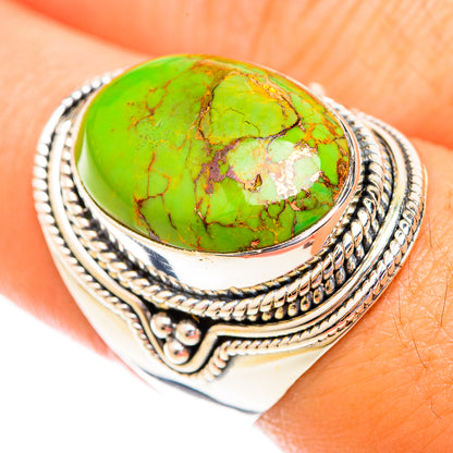 Green Copper Composite Turquoise Rings handcrafted by Ana Silver Co - RING119020