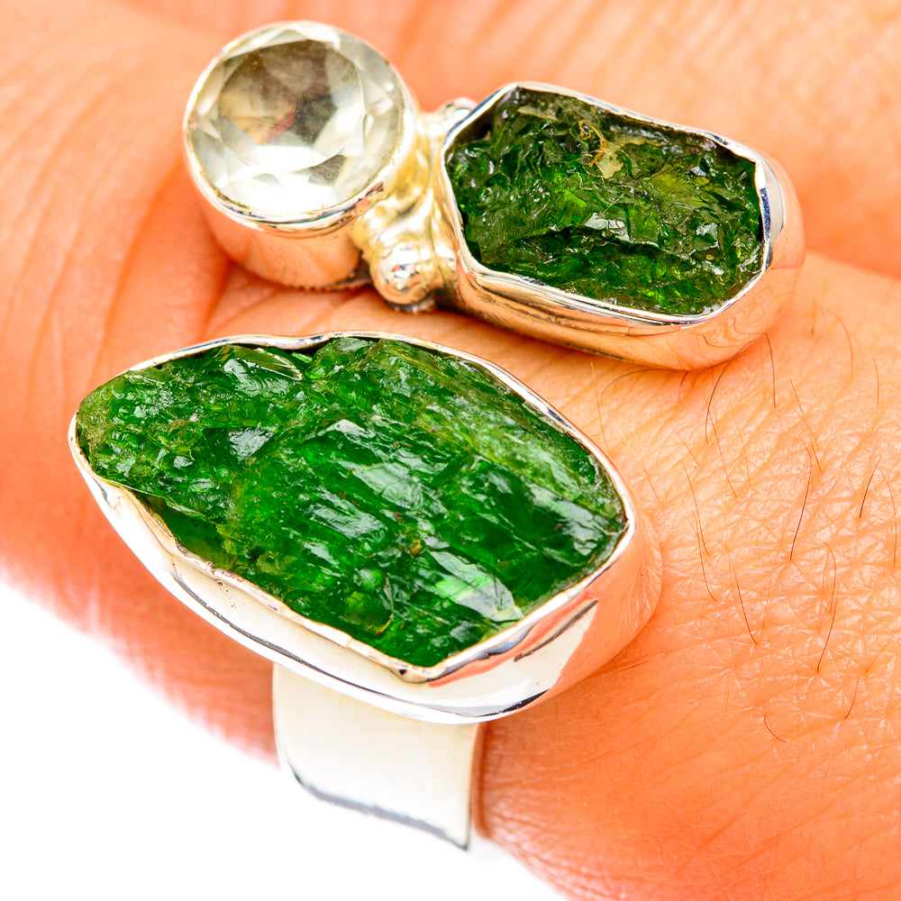Chrome Diopside Rings handcrafted by Ana Silver Co - RING119023