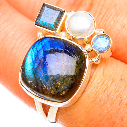 Labradorite Rings handcrafted by Ana Silver Co - RING119035