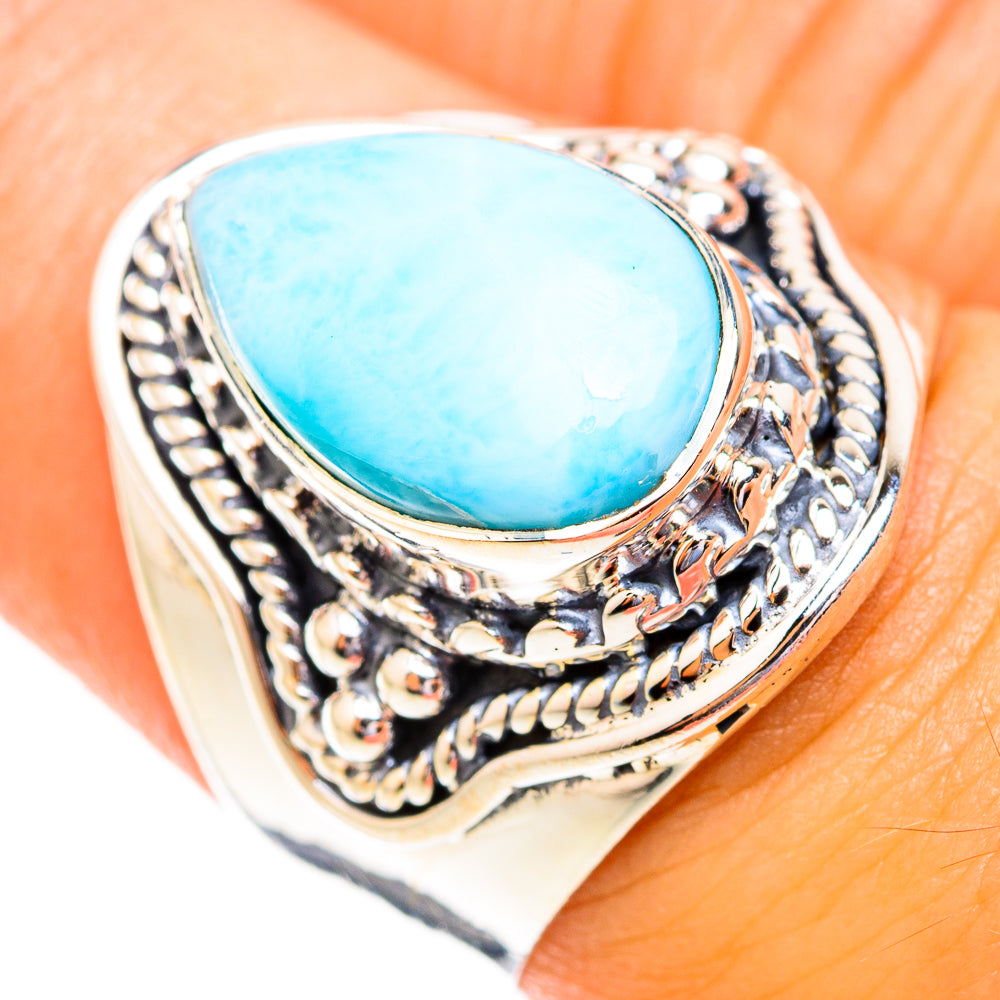 Larimar Rings handcrafted by Ana Silver Co - RING119037