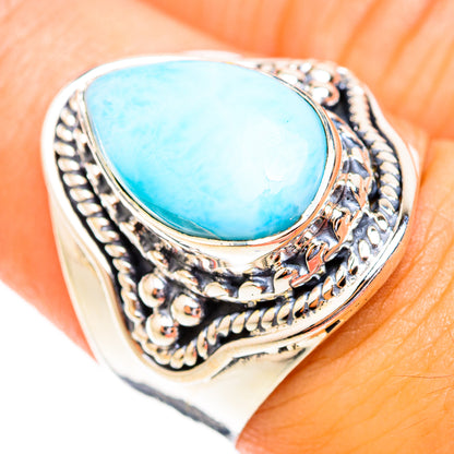 Larimar Rings handcrafted by Ana Silver Co - RING119037