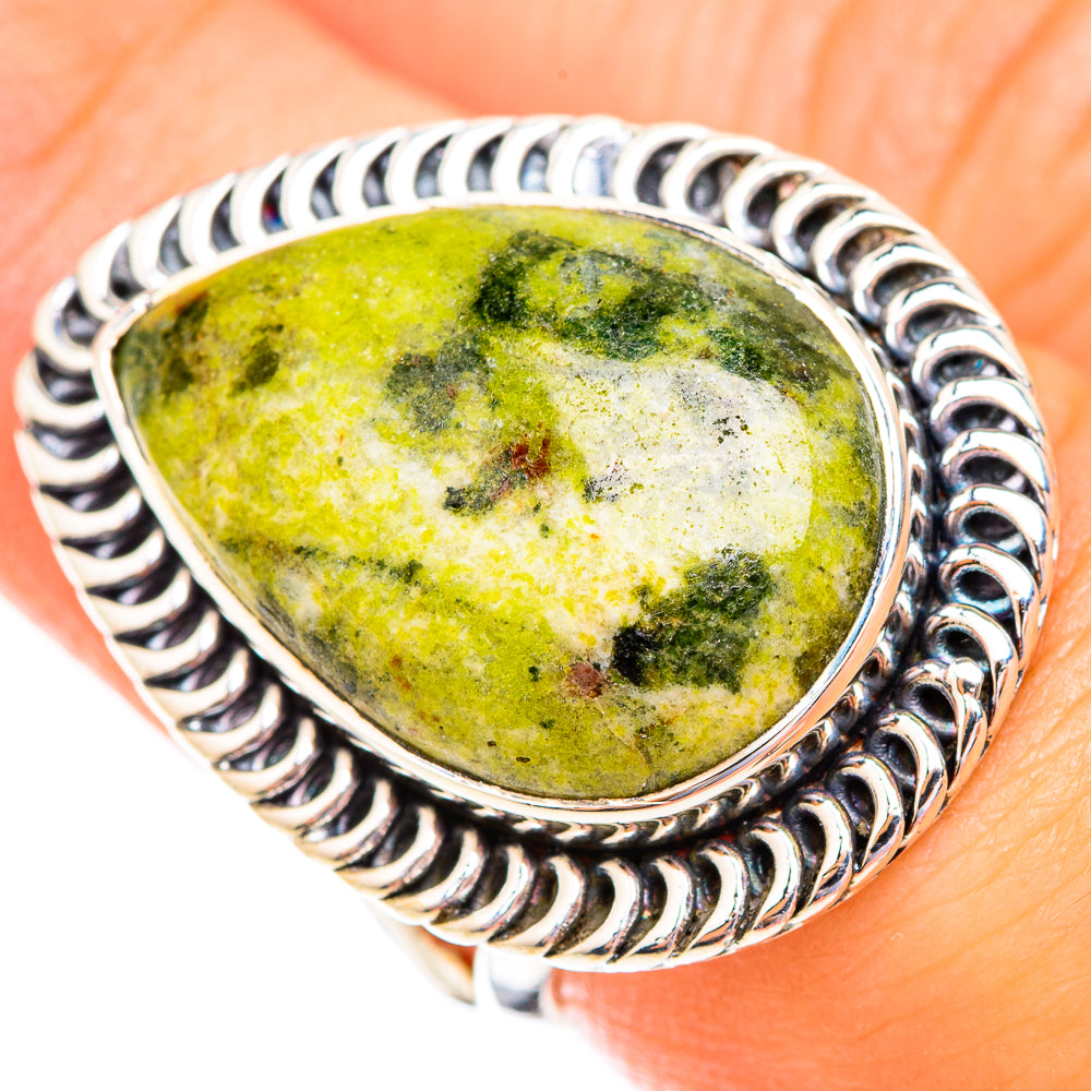 Serpentine Stone Rings handcrafted by Ana Silver Co - RING119039