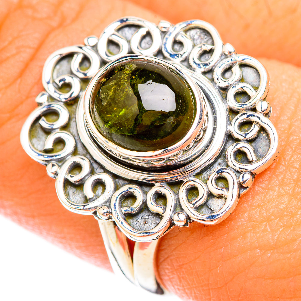 Green Tourmaline Rings handcrafted by Ana Silver Co - RING119042