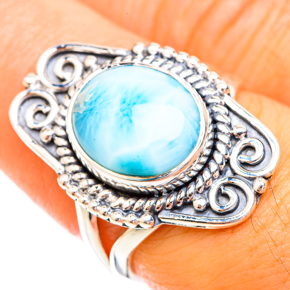 Larimar Rings handcrafted by Ana Silver Co - RING119051