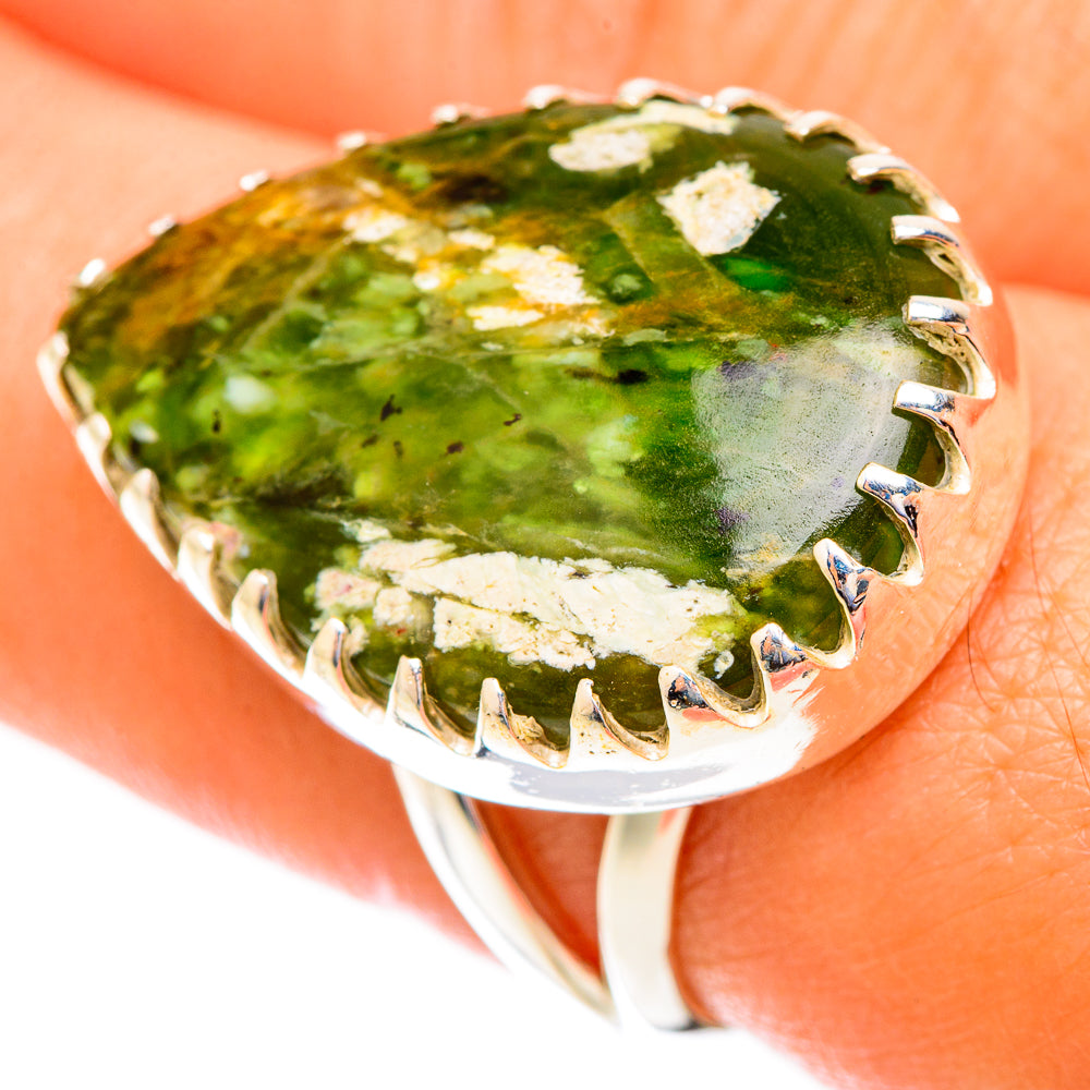 Australian green opal Rings handcrafted by Ana Silver Co - RING119056