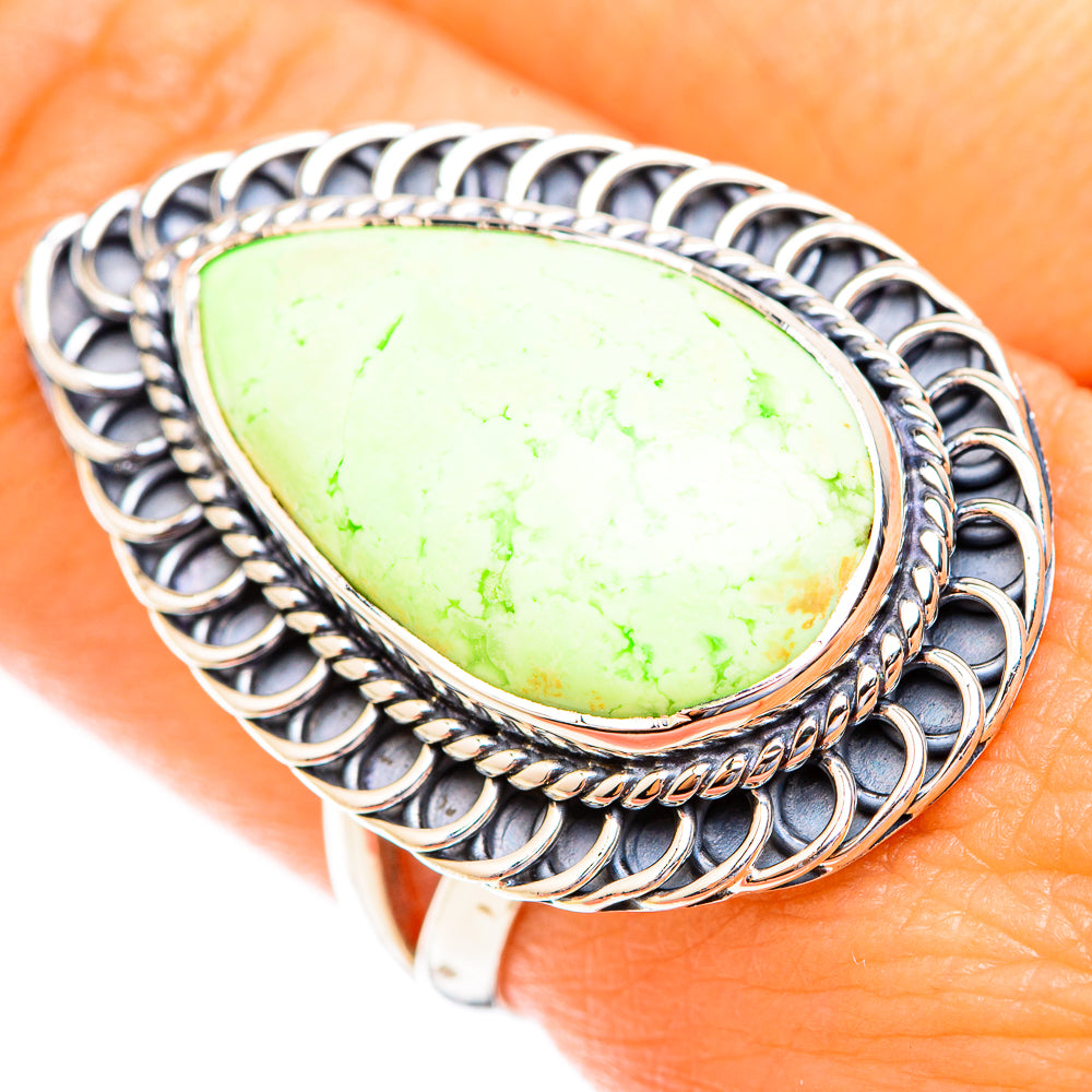 Lemon Chrysoprase Rings handcrafted by Ana Silver Co - RING119057