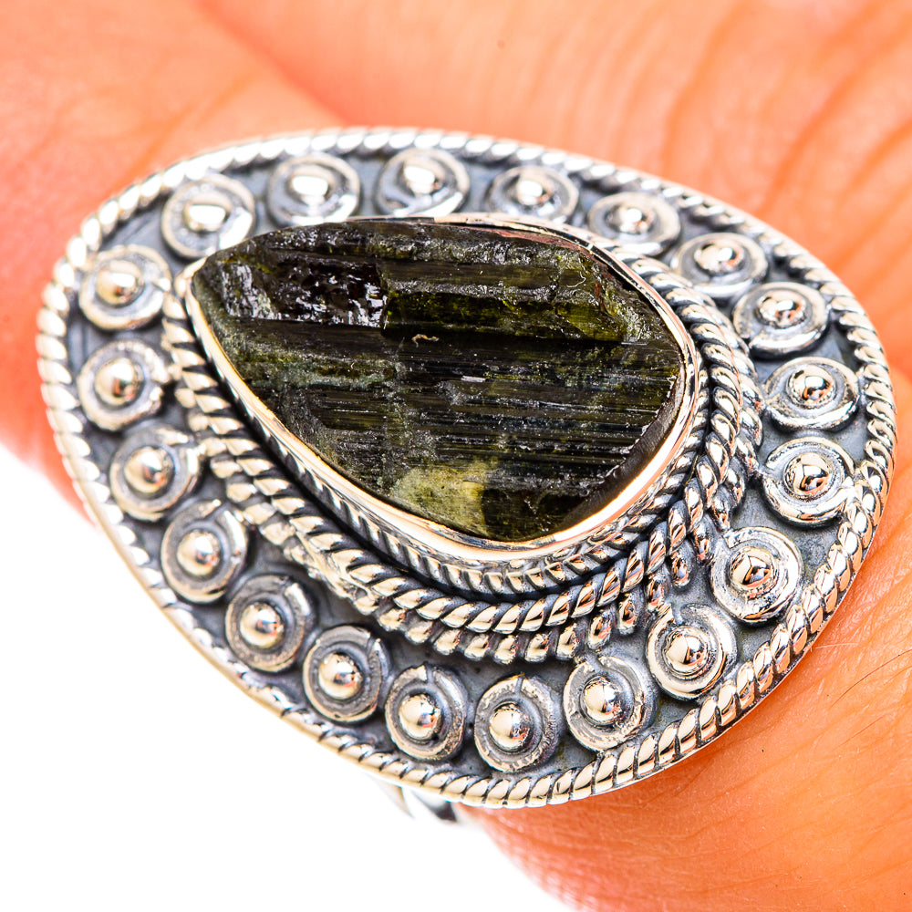 Green Tourmaline Rings handcrafted by Ana Silver Co - RING119061
