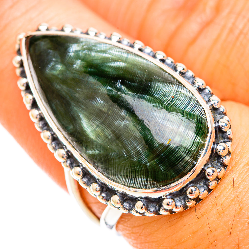 Seraphinite Rings handcrafted by Ana Silver Co - RING119062
