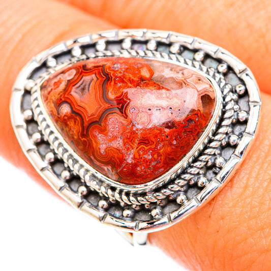Crazy Lace Agate Rings handcrafted by Ana Silver Co - RING119065