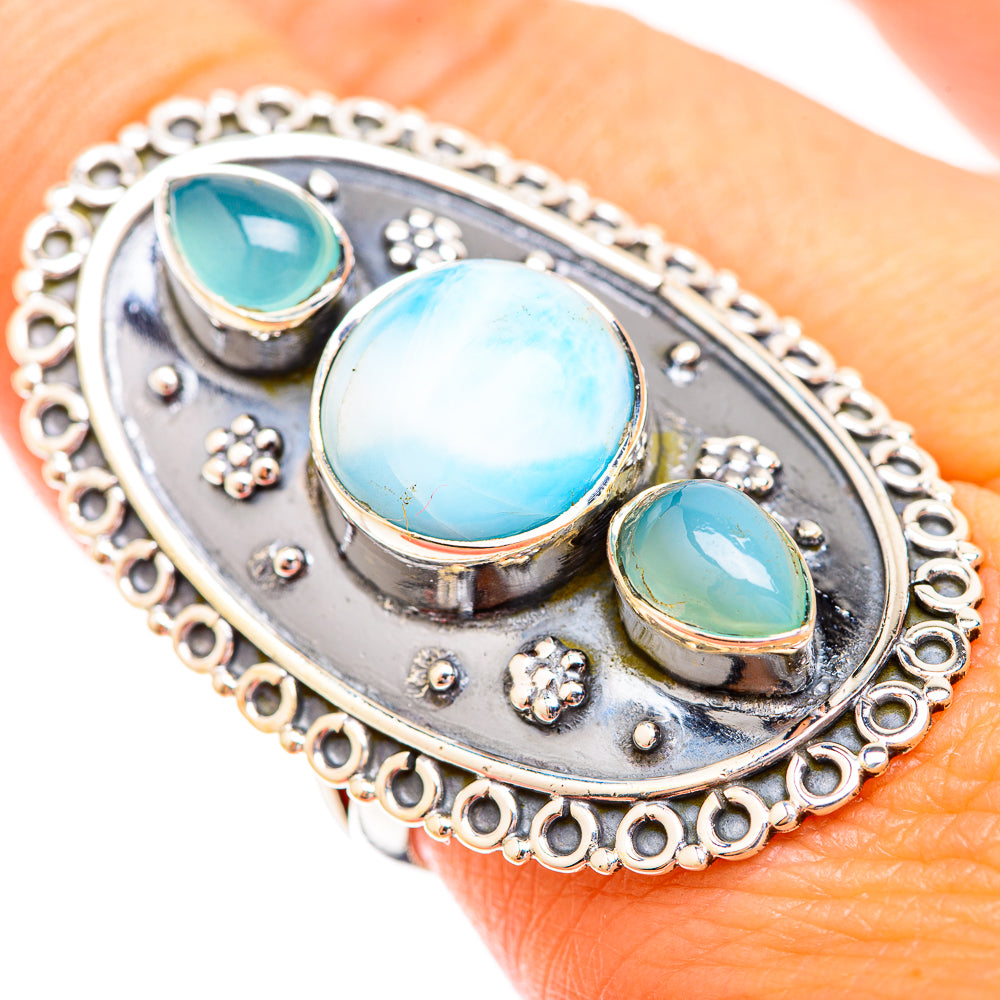 Larimar Rings handcrafted by Ana Silver Co - RING119083