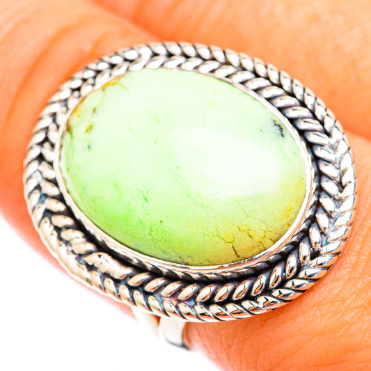 Lemon Chrysoprase Rings handcrafted by Ana Silver Co - RING119092