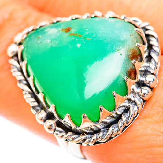 Chrysoprase Rings handcrafted by Ana Silver Co - RING119093