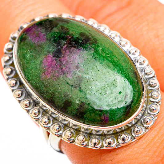 Ruby Zoisite Rings handcrafted by Ana Silver Co - RING119096