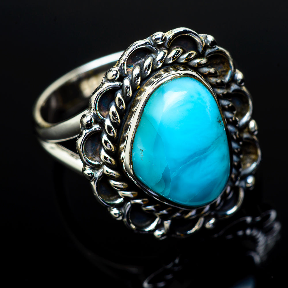 Larimar Rings handcrafted by Ana Silver Co - RING11910