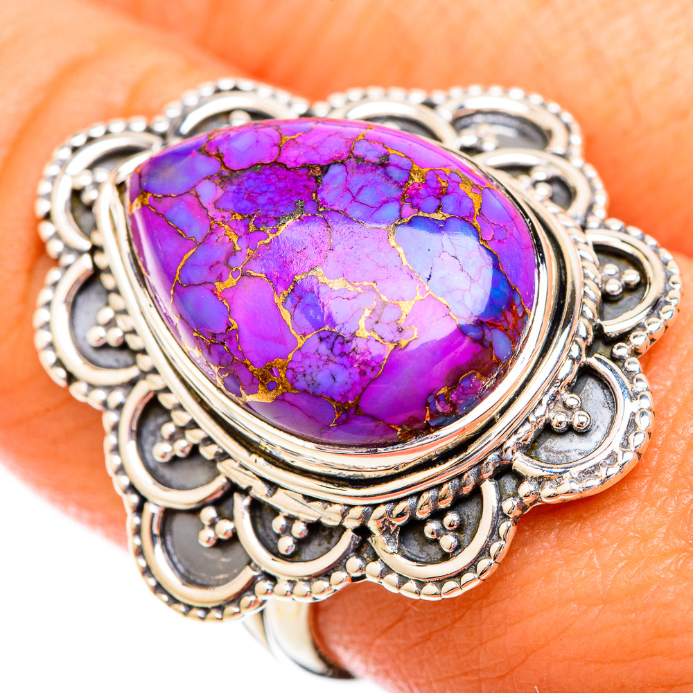 Purple Copper Composite Turquoise Rings handcrafted by Ana Silver Co - RING119102