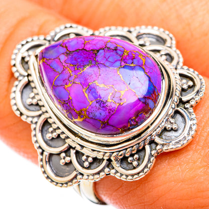 Purple Copper Composite Turquoise Rings handcrafted by Ana Silver Co - RING119102