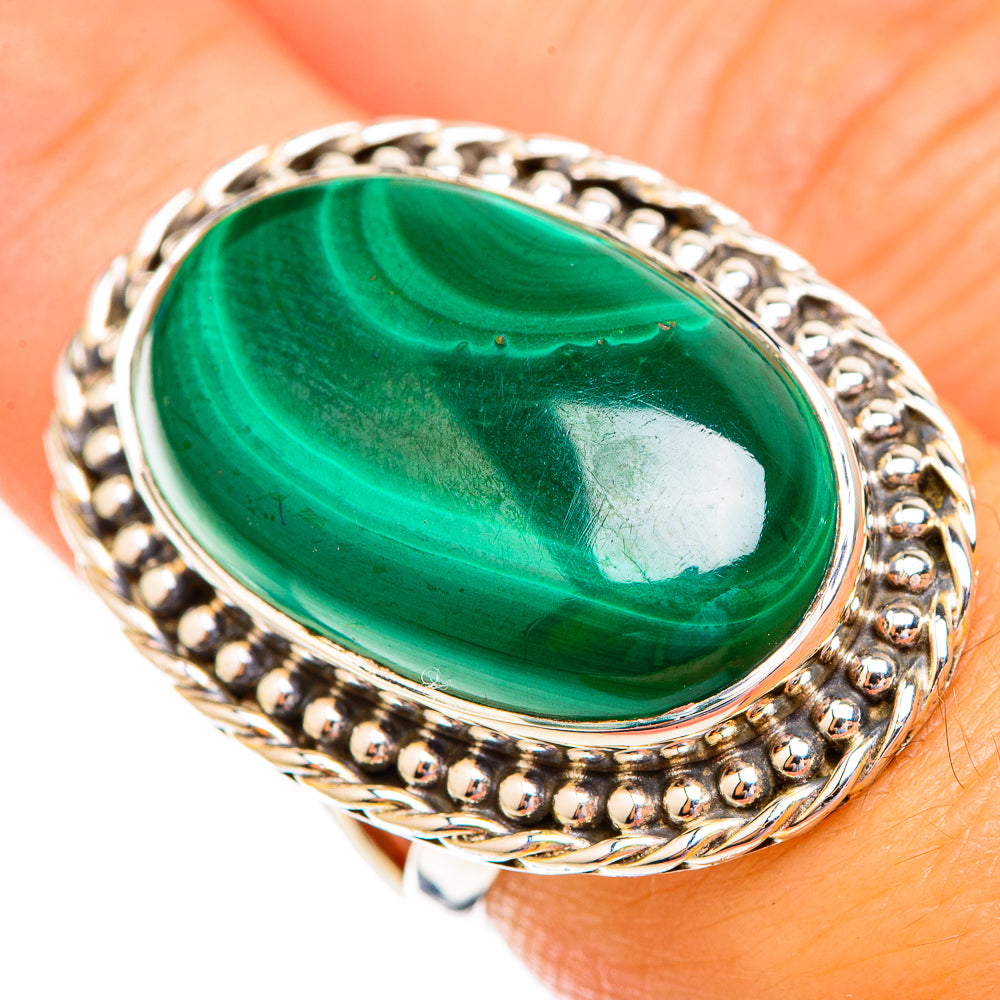 Malachite Rings handcrafted by Ana Silver Co - RING119124