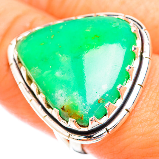 Chrysoprase Rings handcrafted by Ana Silver Co - RING119127