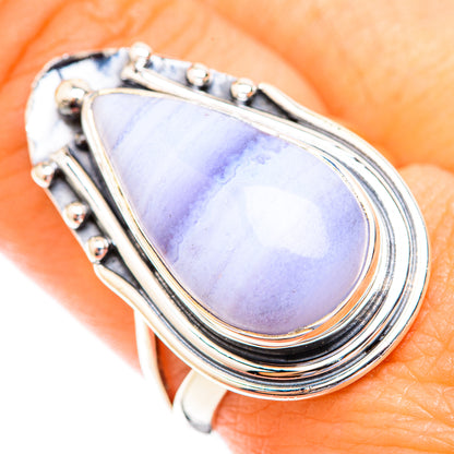 Blue Lace Agate Rings handcrafted by Ana Silver Co - RING119140